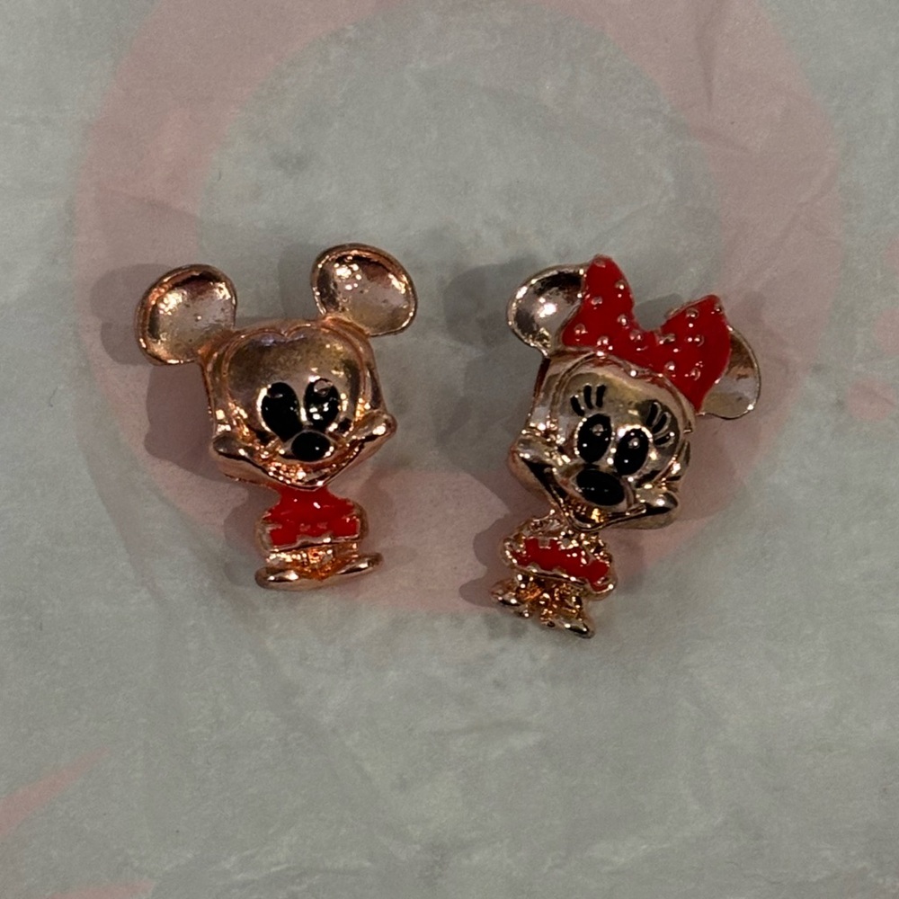 Disney Mickey and Minnie Bracelet Charms - rose gold tone
